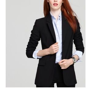 Theory black knit two button work casual blazer